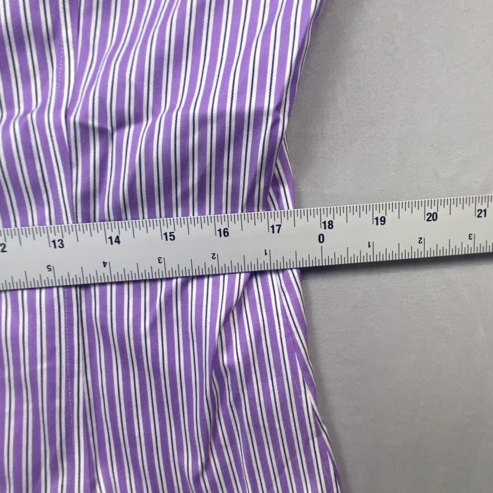 Brooks Brothers Womens Purple Striped Non-Iron Fitted Stretch Shirt Size 10 - Picture 11 of 16